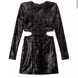 Staud Dolce Sequin Cutout Mini Dress